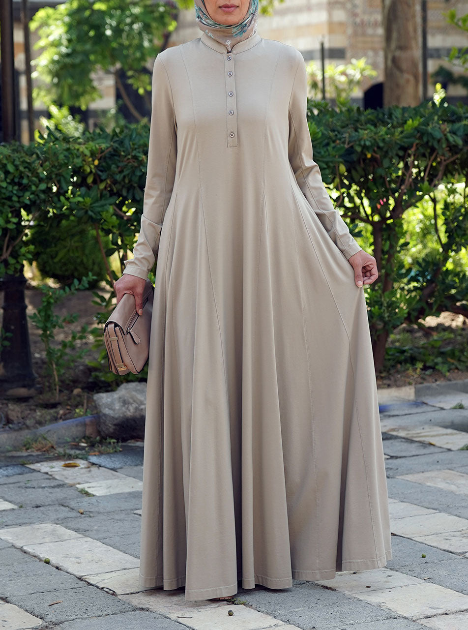 Shirtdress Abaya with Godets